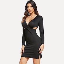 Shein Crisscross Solid Dress