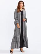 Shein Tiered Ruffle Bell Cuff And Hem Abaya