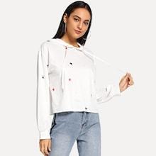 Shein Star Print Drawstring Hoodie