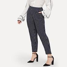 Shein Plus Pinstriped Capri Pants
