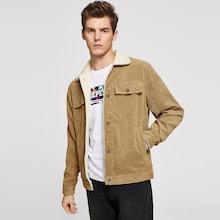 Shein Men Contrast Fleece Lined Corduroy Jacket