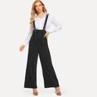 Shein Wide Leg Striped Jumpsuit With Adjustable Strap