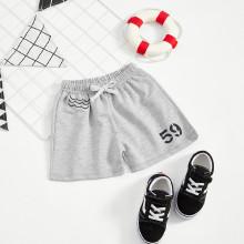 Shein Boys Embroidery Detail Letter Print Shorts