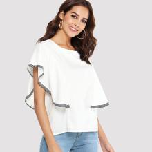 Shein Striped Batwing Sleeve Blouse