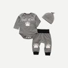 Shein Toddler Boys Paw & Letter Print Top & Pants & Hat