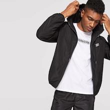 Shein Men Patch Detail Windbreaker Hooded Jacket