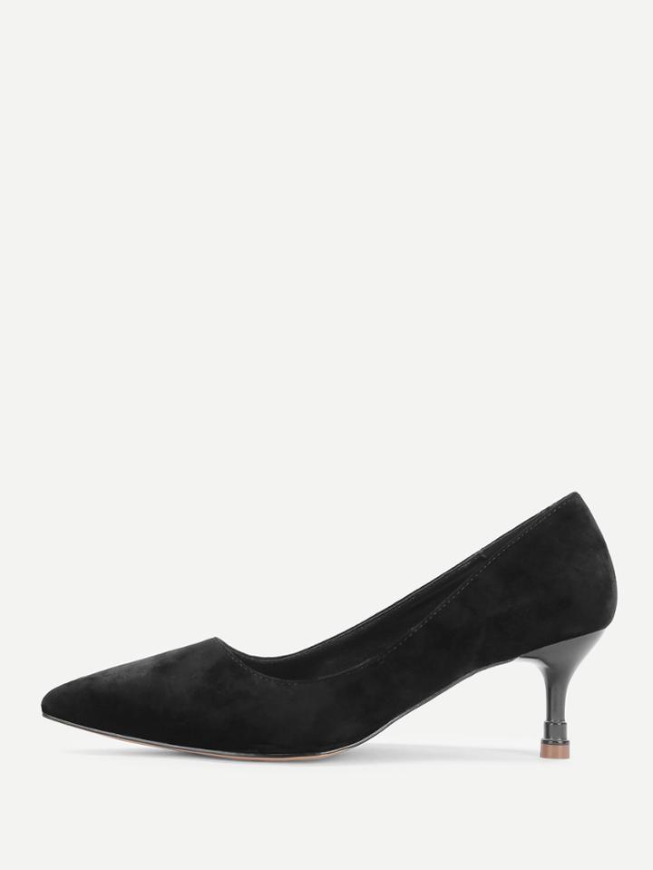 Shein Pointed Toe Velvet Stiletto Heeled Pumps
