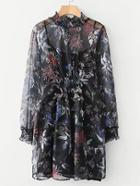 Shein Floral Sheer Dress With Inner Cami