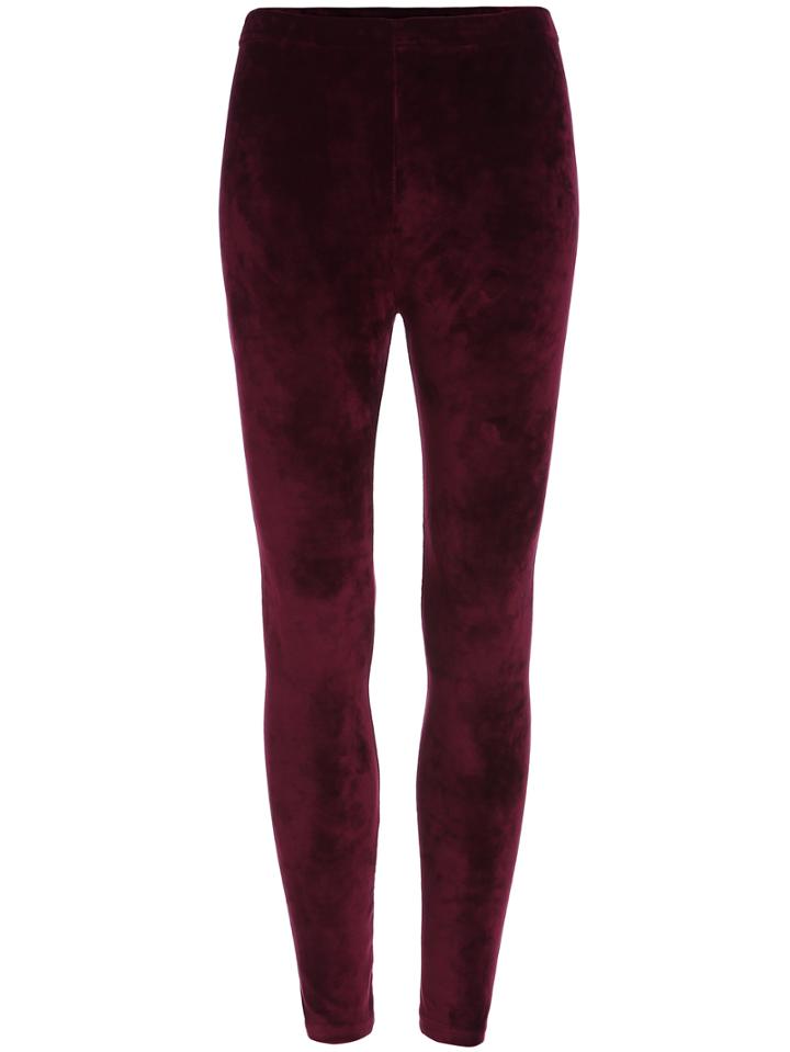 Shein Red Skinny Velvet Leggings