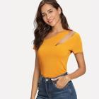 Shein Cut Out Textured Fitted Top