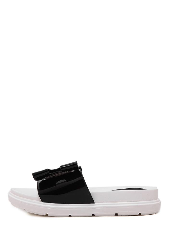 Shein Black Non-slip Peep Toe Bow Slippers