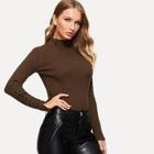 Shein Mock-neck Button Up Sleeve Jumper