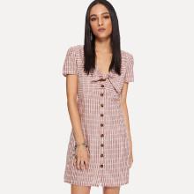 Shein Single Breasted Knot Front Dress
