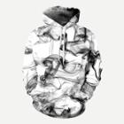 Shein Men 3d Abstract Smoke Print Hooded Sweatshirt