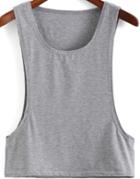 Shein Grey Scoop Neck Hollow Sides Tank Top