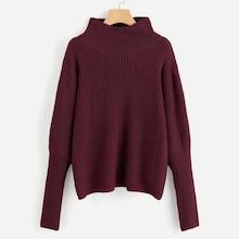 Shein Plus Gigot Sleeve Mock-neck Sweater