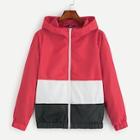 Shein Color-block Zipper Up Windbreaker Jacket