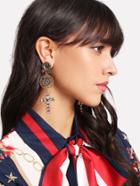Shein Cross & Rose Design Drop Earrings