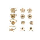 Shein Skeleton Design Earrings 4pairs & Ring Set 4pcs