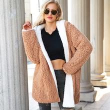 Shein Reversible Hooded Teddy Coat