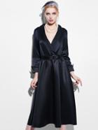 Shein Shawl Collar Belted Swing Dress