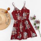 Shein Plus Button Front Flower Print Cami Jumpsuit