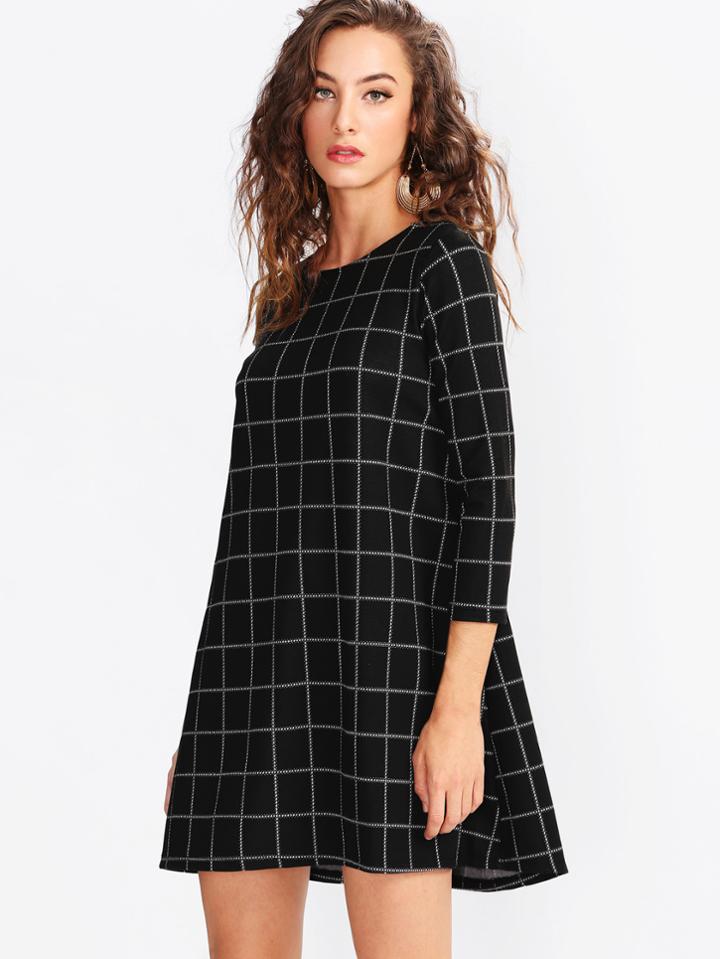 Shein Grid Swing Dress