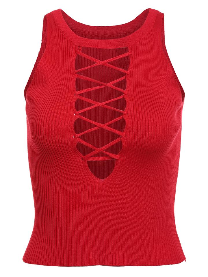 Shein Lattice Crop Tank Top