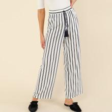 Shein Tassel Knot Wide Leg Striped Pants