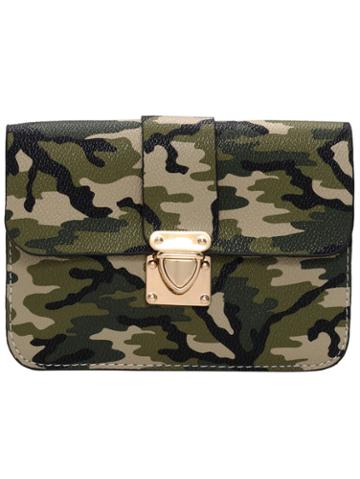 Shein Green Metal Buckle Camouflage Pu Shoulder Bag