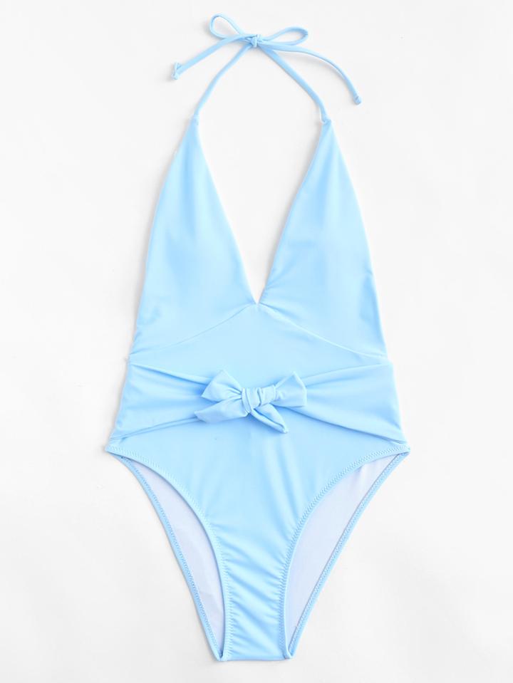 Shein Bow Tie Open Back Swimsuit