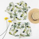 Shein Pineapple Print Crop Top With Shorts