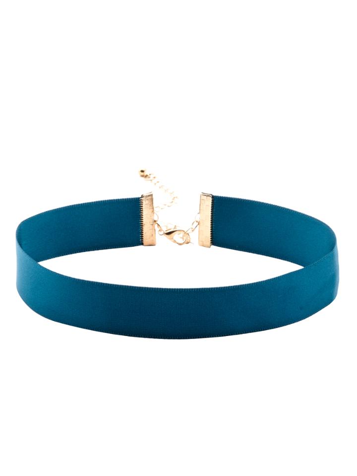 Shein Turquoise Ribbon Simple Choker Necklace