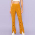 Shein Snap Button Front Flare Leg Pants