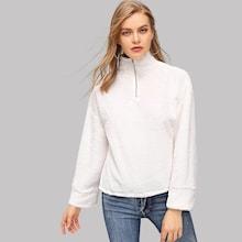 Shein Quarter Zip Teddy Jacket