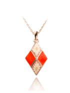 Shein Daisy Pattern Diamondback Pendant Necklace