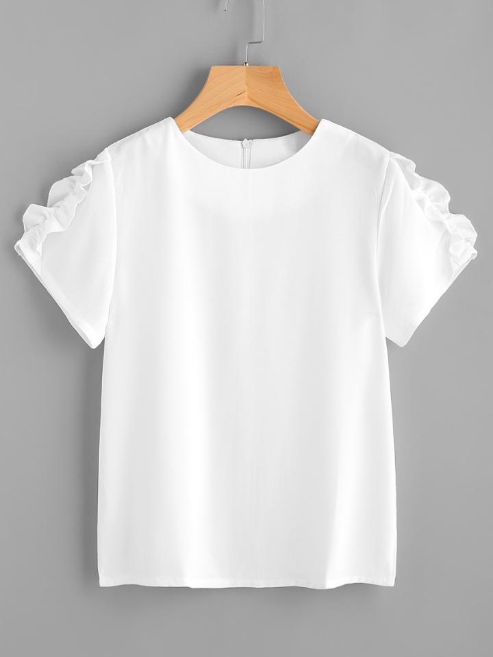 Shein Frill Trim Chiffon Top