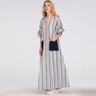 Shein Dual Pocket Stripe Longline Dress