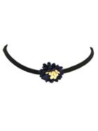 Shein Navyblue Simple Model Flower Pendant Choker Necklace