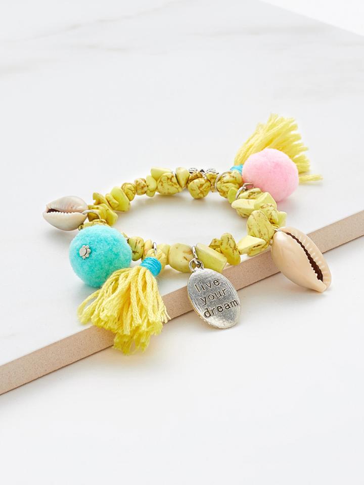 Shein Multi Charm Asymmetrical Stone Bracelet