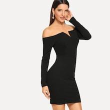 Shein V-cut Off Shoulder Bodycon Dress