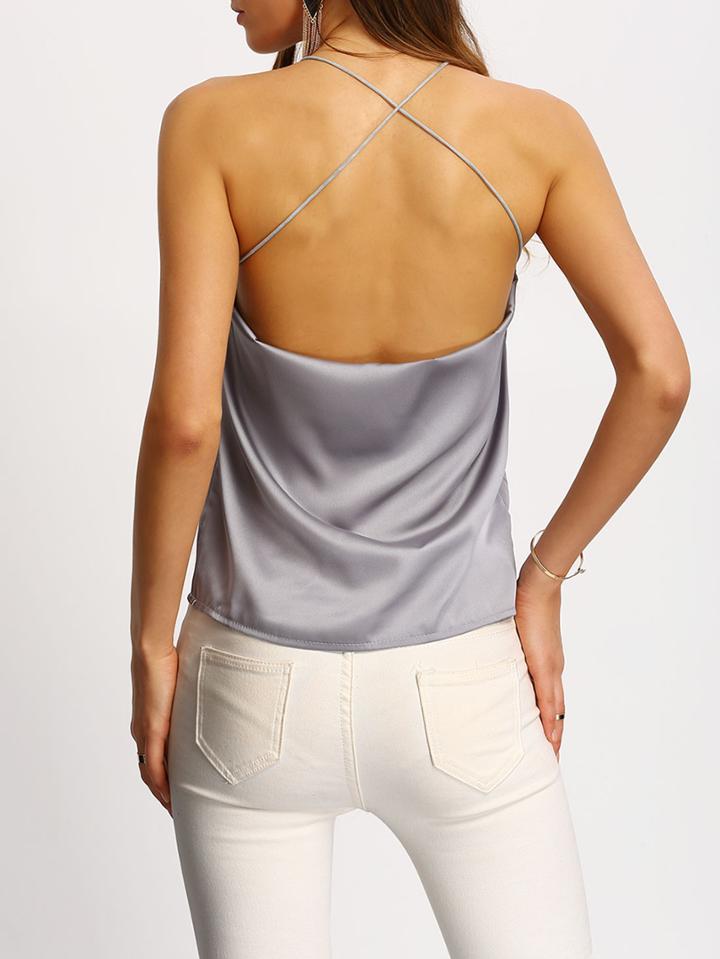 Shein Crisscross Back Cami Top
