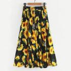 Shein Sunflower Print Skirt