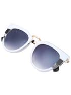 Shein White Mixed Frame Cat Eye Sunglasses