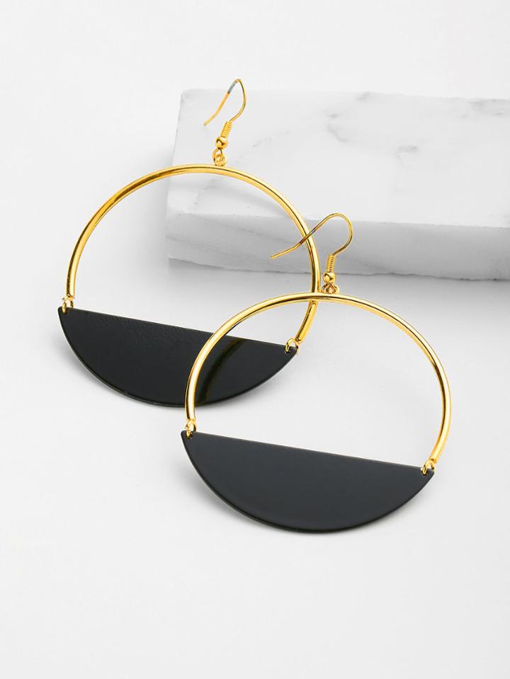 Shein Contrast Geometric Drop Earrings