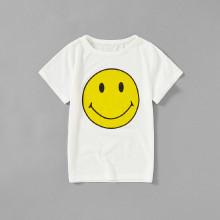 Shein Girls Cartoon Print Slub Tee