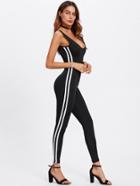 Shein Side Striped Skinny Jumpsuit