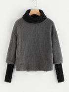 Shein High Neck Sherpa 2 In 1 Jumper