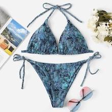 Shein Random Snakeskin Pattern Bikini Set