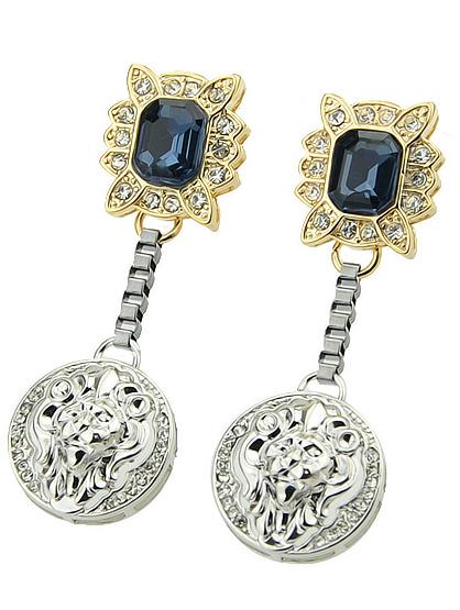Shein Blue Gemstone Round Earrings